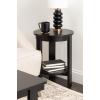 imageKate and Laurel Foxford Tiered Round Side Table 16 x 16 x 23 Walnut Brown Transitional TwoTier Circle Nightstand Table with Storage and Resilient Wood Construction for Bedroom DecorBlack