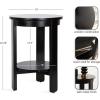 imageKate and Laurel Foxford Tiered Round Side Table 16 x 16 x 23 Walnut Brown Transitional TwoTier Circle Nightstand Table with Storage and Resilient Wood Construction for Bedroom DecorBlack