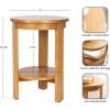 imageKate and Laurel Foxford Tiered Round Side Table 16 x 16 x 23 Walnut Brown Transitional TwoTier Circle Nightstand Table with Storage and Resilient Wood Construction for Bedroom DecorNatural