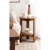 imageKate and Laurel Foxford Tiered Round Side Table 16 x 16 x 23 Walnut Brown Transitional TwoTier Circle Nightstand Table with Storage and Resilient Wood Construction for Bedroom DecorWalnut Brown