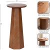 imageKate and Laurel Hemingson Modern Mango Wood Round Drink Table 10 x 10 x 22 Natural Wood MidCentury Circle Pedestal Table for Use as Bedroom Nightstand Indoor Plant Stand or Living Room AccentWalnut Brown