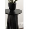 imageKate and Laurel Klarc Modern Slatted Wood Round Drink Table 12 x 12 x 22 Walnut Brown Circle Pedestal Table for Use as Bedroom Nightstand Indoor Plant Stand or Decorative Living Room AccentBlack