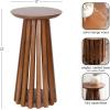 imageKate and Laurel Klarc Modern Slatted Wood Round Drink Table 12 x 12 x 22 Walnut Brown Circle Pedestal Table for Use as Bedroom Nightstand Indoor Plant Stand or Decorative Living Room AccentWalnut Brown