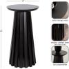 imageKate and Laurel Klarc Modern Slatted Wood Round Drink Table 12 x 12 x 22 Walnut Brown Circle Pedestal Table for Use as Bedroom Nightstand Indoor Plant Stand or Decorative Living Room AccentBlack
