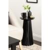 imageKate and Laurel Klarc Modern Slatted Wood Round Drink Table 12 x 12 x 22 Walnut Brown Circle Pedestal Table for Use as Bedroom Nightstand Indoor Plant Stand or Decorative Living Room AccentBlack