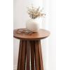 imageKate and Laurel Klarc Modern Slatted Wood Round Drink Table 12 x 12 x 22 Walnut Brown Circle Pedestal Table for Use as Bedroom Nightstand Indoor Plant Stand or Decorative Living Room AccentWalnut Brown