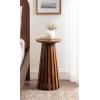 imageKate and Laurel Klarc Modern Slatted Wood Round Drink Table 12 x 12 x 22 Walnut Brown Circle Pedestal Table for Use as Bedroom Nightstand Indoor Plant Stand or Decorative Living Room AccentWalnut Brown