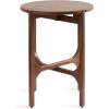 imageKate and Laurel Kroscove Modern Geometric Mango Wood Round Side Table 18 x 18 x 24 Walnut Brown Transitional Wood End Table for Use as Bedroom Nightstand or Living Room Decor PieceWalnut Brown