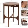 imageKate and Laurel Kroscove Modern Geometric Mango Wood Round Side Table 18 x 18 x 24 Walnut Brown Transitional Wood End Table for Use as Bedroom Nightstand or Living Room Decor PieceWalnut Brown