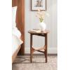 imageKate and Laurel Kroscove Modern Geometric Mango Wood Round Side Table 18 x 18 x 24 Walnut Brown Transitional Wood End Table for Use as Bedroom Nightstand or Living Room Decor PieceWalnut Brown