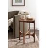 imageKate and Laurel Kroscove Modern Geometric Mango Wood Round Side Table 18 x 18 x 24 Walnut Brown Transitional Wood End Table for Use as Bedroom Nightstand or Living Room Decor PieceWalnut Brown