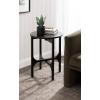 imageKate and Laurel Kroscove Modern Geometric Mango Wood Round Side Table 18 x 18 x 24 Walnut Brown Transitional Wood End Table for Use as Bedroom Nightstand or Living Room Decor PieceBlack