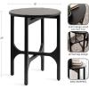 imageKate and Laurel Kroscove Modern Geometric Mango Wood Round Side Table 18 x 18 x 24 Walnut Brown Transitional Wood End Table for Use as Bedroom Nightstand or Living Room Decor PieceBlack