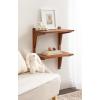 imageKate and Laurel Meridien Modern Wood Floating Side Table 18 x 12 x 24 Rustic Brown Contemporary Wooden Floating End Table for Use as Living Room Decor Accent or OverTheToilet Storage ShelfBrown
