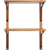 imageKate and Laurel Meridien Modern Wood Floating Side Table 18 x 12 x 24 Rustic Brown Contemporary Wooden Floating End Table for Use as Living Room Decor Accent or OverTheToilet Storage ShelfBrown