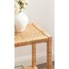 imageKate and Laurel Rafina Coastal Rectangle Rattan Side Table 22 x 14 x 24 Natural Brown Transitional Boho Rectangular Woven Rattan End Table for Use as Living Room Decor Accent