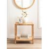 imageKate and Laurel Rafina Coastal Rectangle Rattan Side Table 22 x 14 x 24 Natural Brown Transitional Boho Rectangular Woven Rattan End Table for Use as Living Room Decor Accent