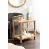 imageKate and Laurel Rafina Coastal Rectangle Rattan Side Table 22 x 14 x 24 Natural Brown Transitional Boho Rectangular Woven Rattan End Table for Use as Living Room Decor Accent