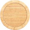 imageKate and Laurel Rafina Round Rattan Drink Table 13 x 13 x 28 Natural Brown Transitional Boho Circle Wooden Accent Pedestal Table for Indoor Plant Stand or Living Room Decor Accent