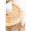 imageKate and Laurel Rafina Round Rattan Drink Table 13 x 13 x 28 Natural Brown Transitional Boho Circle Wooden Accent Pedestal Table for Indoor Plant Stand or Living Room Decor Accent