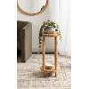 imageKate and Laurel Rafina Round Rattan Drink Table 13 x 13 x 28 Natural Brown Transitional Boho Circle Wooden Accent Pedestal Table for Indoor Plant Stand or Living Room Decor Accent