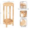 imageKate and Laurel Rafina Round Rattan Drink Table 13 x 13 x 28 Natural Brown Transitional Boho Circle Wooden Accent Pedestal Table for Indoor Plant Stand or Living Room Decor Accent