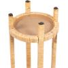 imageKate and Laurel Rafina Round Rattan Drink Table 13 x 13 x 28 Natural Brown Transitional Boho Circle Wooden Accent Pedestal Table for Indoor Plant Stand or Living Room Decor Accent