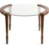 imageKate and Laurel Santoro Modern Floating Glass Round Coffee Table 28 x 26 x 18 Black Transitional Circle Living Room Table with Tempered Glass Tabletop and Mango Wood LegsWalnut Brown