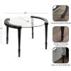 imageKate and Laurel Santoro Modern Floating Glass Round Coffee Table 28 x 26 x 18 Black Transitional Circle Living Room Table with Tempered Glass Tabletop and Mango Wood LegsBlack