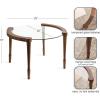 imageKate and Laurel Santoro Modern Floating Glass Round Coffee Table 28 x 26 x 18 Black Transitional Circle Living Room Table with Tempered Glass Tabletop and Mango Wood LegsWalnut Brown
