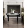 imageKate and Laurel Santoro Modern Floating Glass Round Coffee Table 28 x 26 x 18 Black Transitional Circle Living Room Table with Tempered Glass Tabletop and Mango Wood LegsBlack