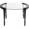 imageKate and Laurel Santoro Modern Floating Glass Round Coffee Table 28 x 26 x 18 Black Transitional Circle Living Room Table with Tempered Glass Tabletop and Mango Wood LegsBlack