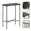 imageKate and Laurel Sanzo Transitional Metal Skinny Side Table 17 x 9 x 24 Black Rectangular Slim Bedroom Nightstand with Hammered Tabletop for Use as Bedside Accent or Living Room End Table