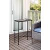 imageKate and Laurel Sanzo Transitional Metal Skinny Side Table 17 x 9 x 24 Black Rectangular Slim Bedroom Nightstand with Hammered Tabletop for Use as Bedside Accent or Living Room End Table