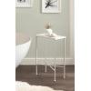 imageKate and Laurel Sanzo Transitional Metal Skinny Side Table 17 x 9 x 24 White Rectangular Slim Bedroom Nightstand with Hammered Tabletop for Use as Bedside Accent or Living Room End Table
