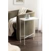 imageKate and Laurel Sanzo Transitional Metal Skinny Side Table 17 x 9 x 24 White Rectangular Slim Bedroom Nightstand with Hammered Tabletop for Use as Bedside Accent or Living Room End Table