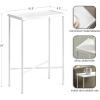 imageKate and Laurel Sanzo Transitional Metal Skinny Side Table 17 x 9 x 24 White Rectangular Slim Bedroom Nightstand with Hammered Tabletop for Use as Bedside Accent or Living Room End Table