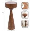 imageKate and Laurel Solbrett Transitional Sophisticated Round Drink Table 10 x 10 x 22 Natural Wood Sculptural Bedroom Nightstand with Unique Pedestal Table Design for Use as Indoor Plant StandWalnut Brown