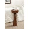 imageKate and Laurel Solbrett Transitional Sophisticated Round Drink Table 10 x 10 x 22 Natural Wood Sculptural Bedroom Nightstand with Unique Pedestal Table Design for Use as Indoor Plant StandWalnut Brown