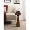 imageKate and Laurel Solbrett Transitional Sophisticated Round Drink Table 10 x 10 x 22 Natural Wood Sculptural Bedroom Nightstand with Unique Pedestal Table Design for Use as Indoor Plant StandWalnut Brown