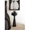 imageKate and Laurel Solbrett Transitional Sophisticated Round Drink Table 10 x 10 x 22 Natural Wood Sculptural Bedroom Nightstand with Unique Pedestal Table Design for Use as Indoor Plant StandBlack