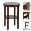 imageKate and Laurel Talcott Modern Round Wood Side Table 12 x 12 x 28 Natural Wood Transitional Decorative TwoTier End Table for Use as a Bedroom Nightstand or Living Room Plant StandDark Brown