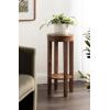 imageKate and Laurel Talcott Modern Round Wood Side Table 12 x 12 x 28 Natural Wood Transitional Decorative TwoTier End Table for Use as a Bedroom Nightstand or Living Room Plant StandWalnut Brown