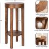 imageKate and Laurel Talcott Modern Round Wood Side Table 12 x 12 x 28 Natural Wood Transitional Decorative TwoTier End Table for Use as a Bedroom Nightstand or Living Room Plant StandWalnut Brown
