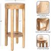 imageKate and Laurel Talcott Modern Round Wood Side Table 12 x 12 x 28 Natural Wood Transitional Decorative TwoTier End Table for Use as a Bedroom Nightstand or Living Room Plant StandNatural