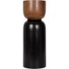 imageKate and Laurel Teo Transitional Round Mango Wood Drink Table 8 x 8 x 22 Walnut Brown and Black Modern Sculptural Bedroom Nightstand with Unique Pedestal Table Design for Use as Indoor Plant StandBlackWalnut Brown