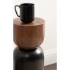 imageKate and Laurel Teo Transitional Round Mango Wood Drink Table 8 x 8 x 22 Walnut Brown and Black Modern Sculptural Bedroom Nightstand with Unique Pedestal Table Design for Use as Indoor Plant StandBlackWalnut Brown