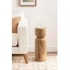 imageKate and Laurel Teo Transitional Round Mango Wood Drink Table 8 x 8 x 22 Walnut Brown and Black Modern Sculptural Bedroom Nightstand with Unique Pedestal Table Design for Use as Indoor Plant StandNatural