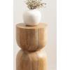 imageKate and Laurel Teo Transitional Round Mango Wood Drink Table 8 x 8 x 22 Walnut Brown and Black Modern Sculptural Bedroom Nightstand with Unique Pedestal Table Design for Use as Indoor Plant StandNatural
