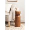 imageKate and Laurel Teo Transitional Round Mango Wood Drink Table 8 x 8 x 22 Walnut Brown and Black Modern Sculptural Bedroom Nightstand with Unique Pedestal Table Design for Use as Indoor Plant StandWalnut Brown